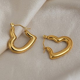 День святого Валентина 304 Серьги-кольца из нержавеющей стали, полые сердца