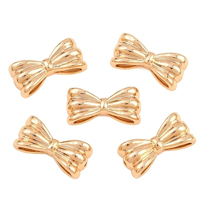 Perles en laiton shegrace, bowknot, sans cadmium et sans plomb et sans nickel, plaqué longue durée