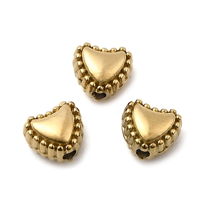 304 бусины в форме сердца из нержавеющей стали, ионное покрытие (ip)