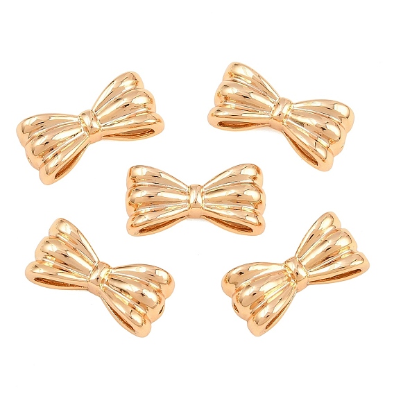 Perles en laiton shegrace, bowknot, sans cadmium et sans plomb et sans nickel, plaqué longue durée