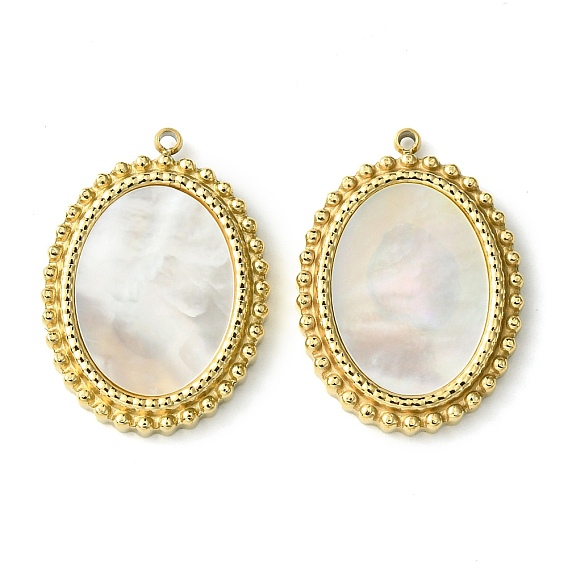 Ионное покрытие (IP) 304 подвески в виде ракушек из нержавеющей стали, овальные амулеты