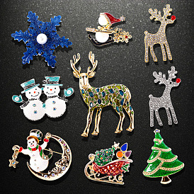 Christmas Collection Santa Claus Christmas Tree Snowflake Elk Brooch Fall Winter
