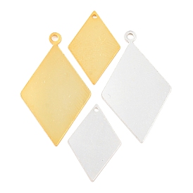 925 Sterling Silver Blank Pendants, Rhombus Charms