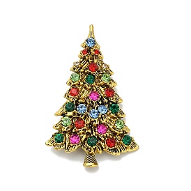 Броши-булавки из сплава со стразами в виде рождественской елки, для рюкзака с одеждой
