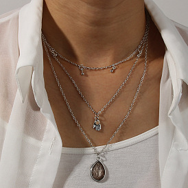 Sexy Multi-layered Necklace with European Water Drop Pendant for Women - W552 Li Meng Jewelry