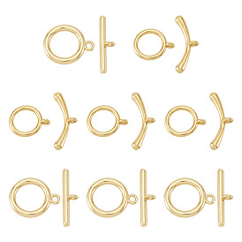 10шт. 2 стили латунные застежки-тоглы, долговечный, кольцо