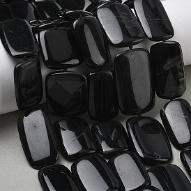 Натуральный черный камень бисер нитей, прямоугольные