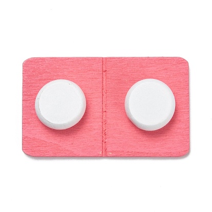 Pill Capsule Shape Wooden Cabochons, Dollhouse Miniature Accessories DIY Crafts Jewelry Making