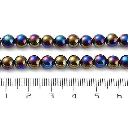 Electroplated Natural Black Agate Beads Strands, Round