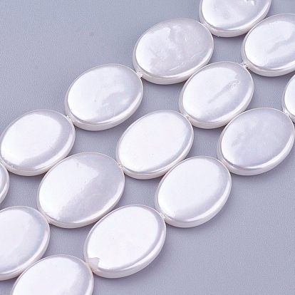 Shell Pearl Beads Strands, Oval