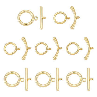 10шт. 2 стили латунные застежки-тоглы, долговечный, кольцо