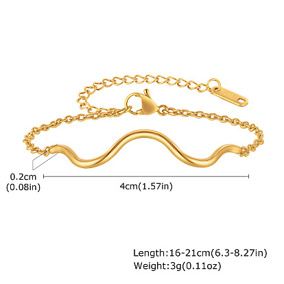 Волнообразные 304 браслеты из нержавеющей стали, браслеты из кабельной цепи