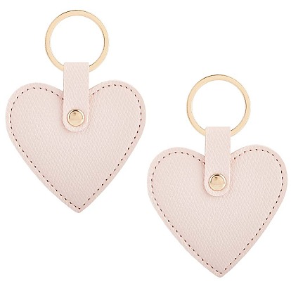 Брелок из искусственной кожи, литыми кольцами, сердце