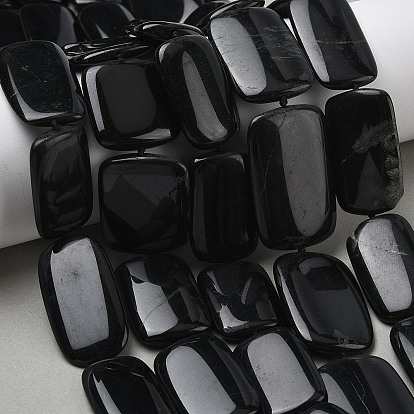 Натуральный черный камень бисер нитей, прямоугольные