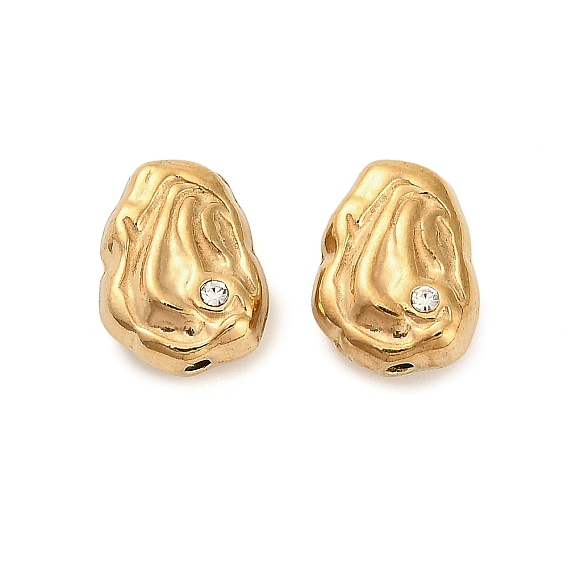 304 бусина из нержавеющей стали со стразами, ионное покрытие (ip)