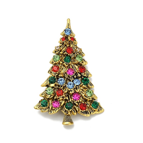 Броши-булавки из сплава со стразами в виде рождественской елки, для рюкзака с одеждой