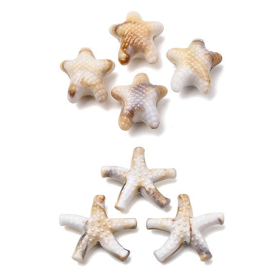 Непрозрачные акриловые бусины, имитирующие драгоценные камни, морская звезда