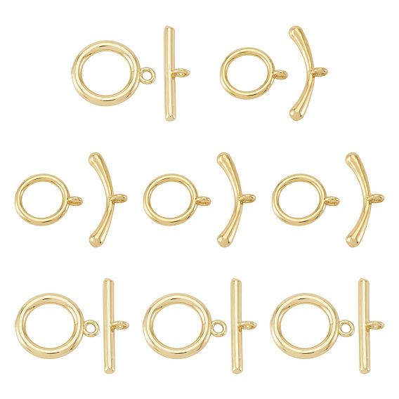 10шт. 2 стили латунные застежки-тоглы, долговечный, кольцо