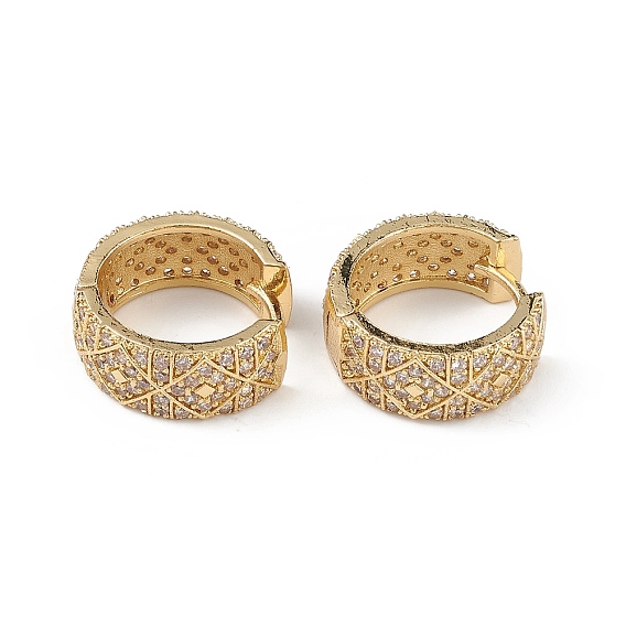 Серьги-кольца из прозрачного кубического циркония, украшения из латуни для женщин, долговечный, без свинца и без кадмия