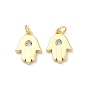 Латунные микро проложить кубического циркония подвески, hamsa hand charms, стойки покрытие, долговечный, без кадмия и без свинца