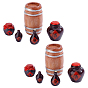 5Pcs Wood Barrels Miniature Ornaments, Micro Landscape Home Dollhouse Accessories, Pretending Prop Decorations