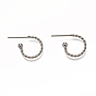 304 Stainless Steel Stud Earring Findings, Half Hoop Earrings, Twist Ring