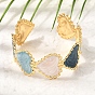 304 Stainless Steel Enamel Open Cuff Bangles, Heart, Golden, PVD Vacuum Plating