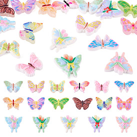 75 шт. 3 стили непрозрачной смолы, эмалированные кабошоны, бабочка с тюльпаном