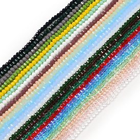 Нити стеклянных бусин смешанных стилей, рондель, граненые