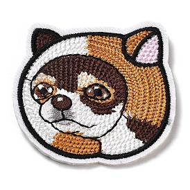 Dog with Headgear Appliques, Computerized Embroidery Cloth Iron on/Sew on Patches, Costume Accessories