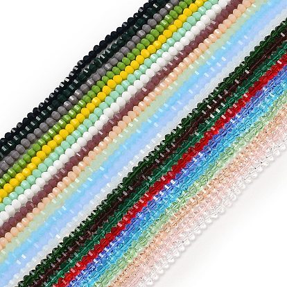 Нити стеклянных бусин смешанных стилей, рондель, граненые