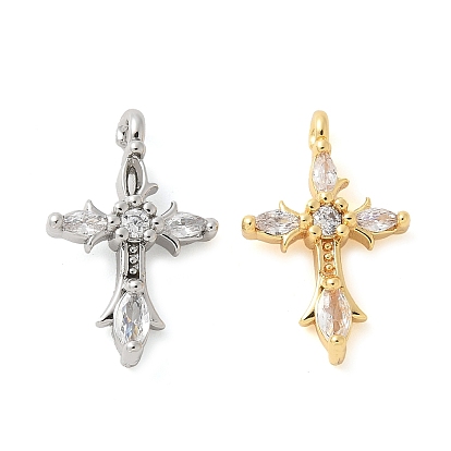 Латунные микро проложить кубического циркония подвески, без кадмия, без никеля и без свинца, крест прелести
