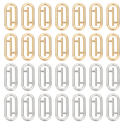 16Pcs 2 Colors 304 Stainless Steel Linking Rings, Oval