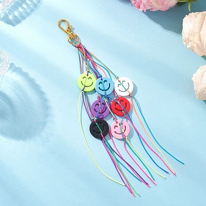 Подвеска в виде улыбающегося лица из нейлонового шнура и акрила, с сплава шарнирного когтя омара застежками