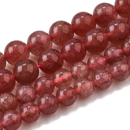 Природного кварца клубники нитей бисера, круглые