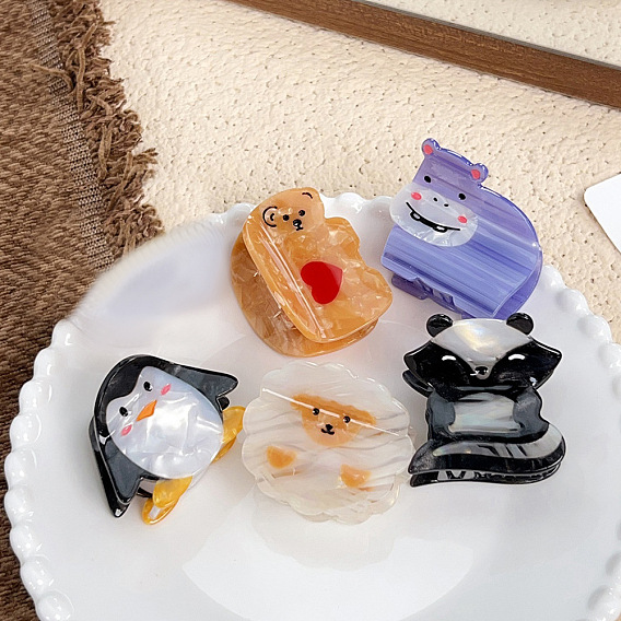 Животные ацетат целлюлозы заколки-коготь, аксессуары для волос для женщин и девочек