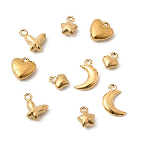 201 подвески из нержавеющей стали, талисман в виде сердца/звезды/луны/бабочки