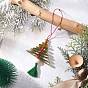 Атласные подвесные украшения, с подвесками-кисточками из дерева, пластика CCB, стекла и поликоттона, рождественская елка
