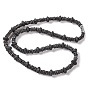 Квадратные и рондельные ожерелья из натуральных бусин из лавового камня, с застежками сплава винт
