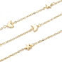 Handmade Brass Beaded Chain, with Moon & Star Beads, Long-Lasting Plated, Unwelded, with Spool