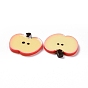 Opaque Resin Fruit Pendants, Apple Slice Charm