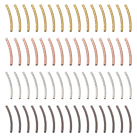 300шт 4 цвета латунные изогнутые трубчатые бусины, золотые, без никеля 