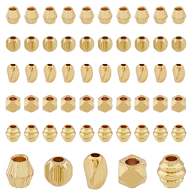 100шт 5 стиль стойка покрытие латунные бусины, долговечный, колонна и биконус и рондель и многоугольник и витая труба