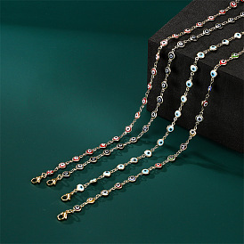 Devil's Eye Copper Plated Gold Necklace - Unique Oil Drop Design Jewelry