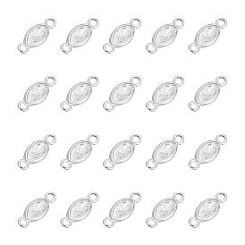 20 шт. 925 подвески-коннекторы из стерлингового серебра с прозрачными кубическими цирконами, ссылки на конский глаз