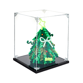 Акриловые витрины для минифигурок с черным основанием, прозрачные
