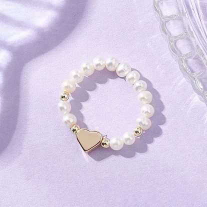 Регулируемые кольца на палец из натурального культивированного пресноводного жемчуга для женщин, стрейч-кольца