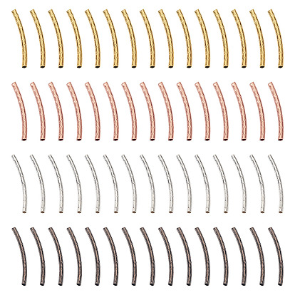 300шт 4 цвета латунные изогнутые трубчатые бусины, золотые, без никеля 