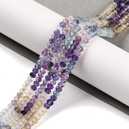 Природного флюорита бисер нитей, граненые, рондель