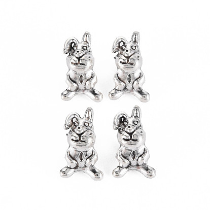 Tibetan Style Alloy European Beads, Cadmium Free & Lead Free, Rabbit